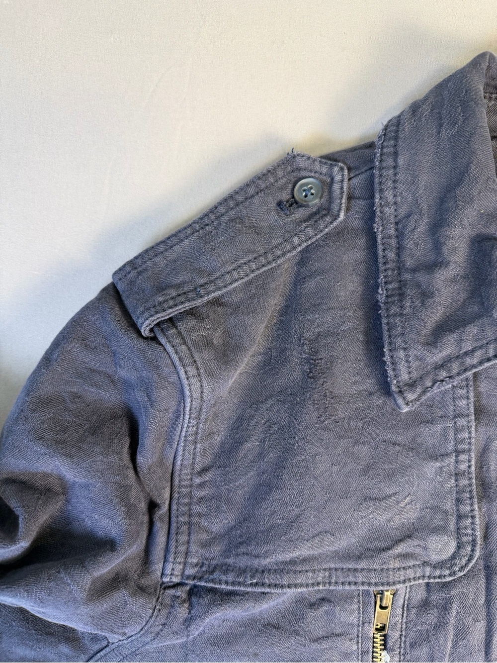 Free People Navy Blue Utility Military Jacket with Cargo Drawstring Small - Picture 14 of 15